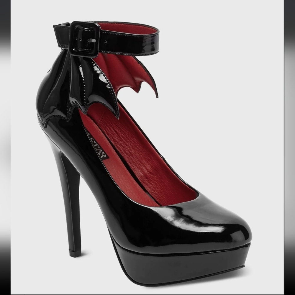 Killstar Black and Red Patent Heels - Picture 2 of 3